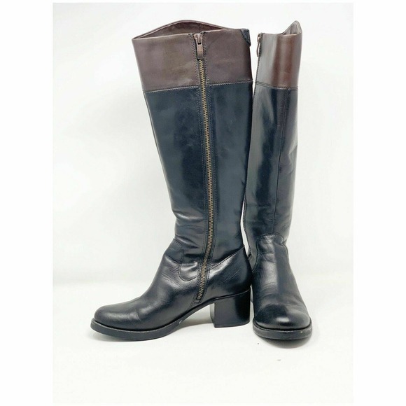 VINCE CAMUTO Duke Leather Riding Boots Heeled Knee Boots Size 6.5 - Picture 6 of 11